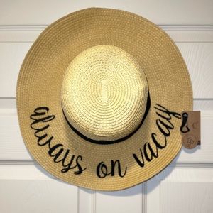 BRAND NEW - Never Worn! Always on Vacay Wide Brim 4 Summer Beach Hat